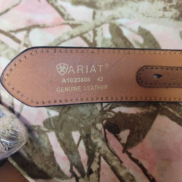 Ariat Leather & Calf Hair & Triangle Diamond Conchos Mens Size 42 - Picture 4 of 5